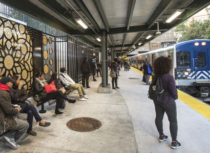 Botanical "rose windows" at Fordham Station - Photo © MTA. Used with permission.